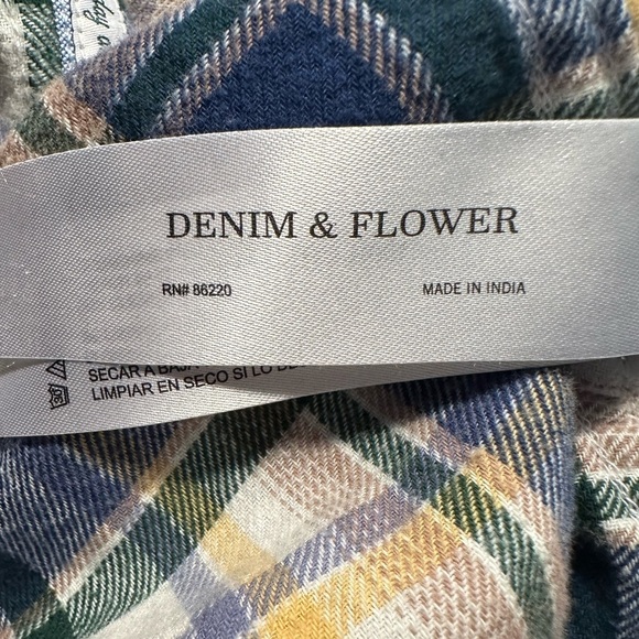Denim & Flower Ricky Singh‎ Flannel Button Down Shirt Size Large - Picture 4 of 8